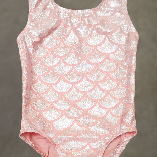 Gymnastics Leotards - Dance Leotards - Mermaid Blush Pink leotard - Baby, Toddler girl size 18 months, 2T, 3T, 4, 5, 6