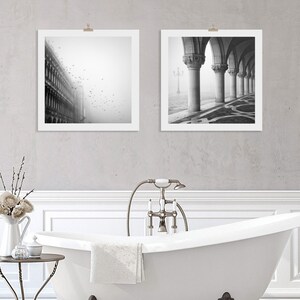 Print set of 2 art prints, Black and White Venice Photography Prints, Gifts Under 50 for Her, Diptych, Italian Artwork, Housewarming Gift image 5