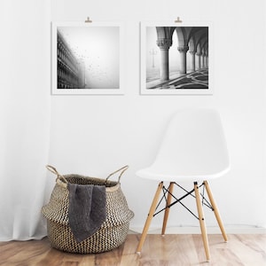 Print set of 2 art prints, Black and White Venice Photography Prints, Gifts Under 50 for Her, Diptych, Italian Artwork, Housewarming Gift image 1