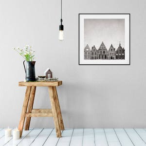 Monochrome Art Print of Bruges, Belgium, Perfect Living Room Art or Gift for Traveller, Brugge, Picturesque, Wanderlust image 8
