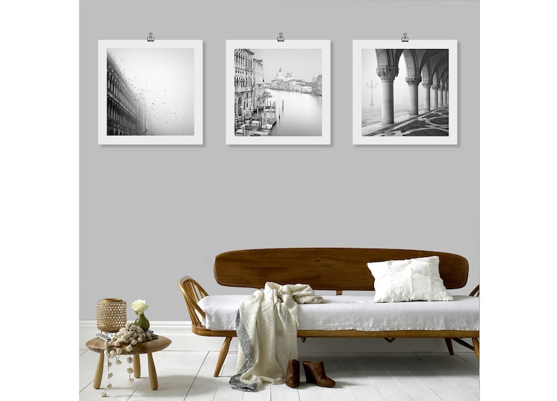 Triptych Wall Art Black and White Photography Triptych of Etsy