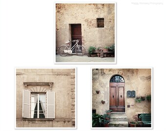 Tuscany Triptych, Set of 3 Prints, Tuscany Decor Art Print Set, Tuscan Wall Decor, Rustic Wall Art, Bedroom Gallery Wall Art, Gift For Her