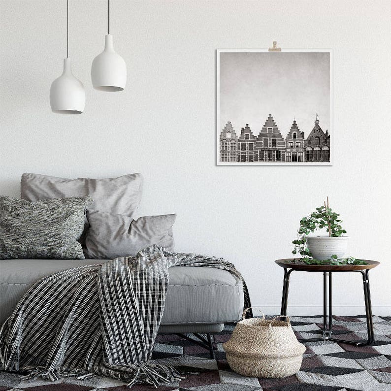 Monochrome Art Print of Bruges, Belgium, Perfect Living Room Art or Gift for Traveller, Brugge, Picturesque, Wanderlust image 6