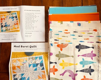 MOD BURST Quilt KIT! Fabric to make a quilt top!!