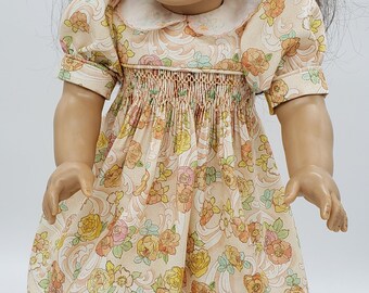 Hand smocked dropped yoke dress for 18 inch dolls
