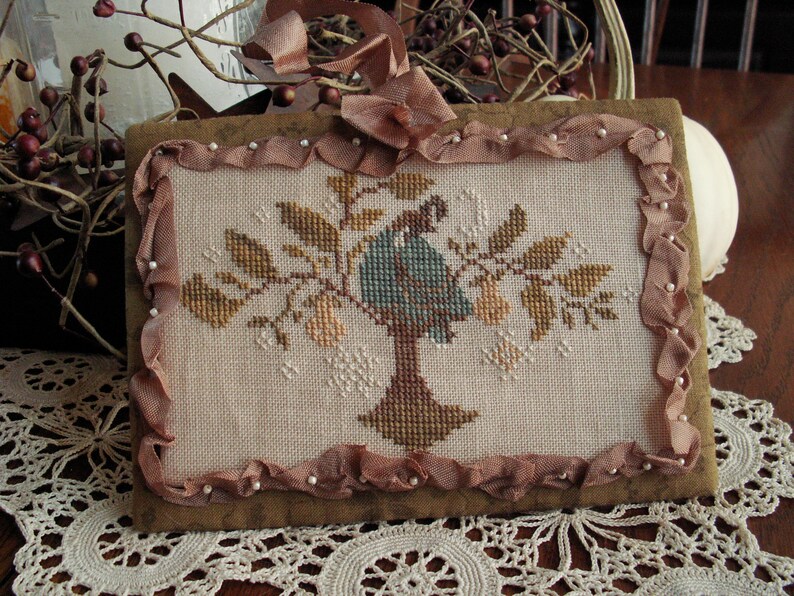 Finished Counted Cross Stitch Hanging Ornament Primitive Decor Etsy