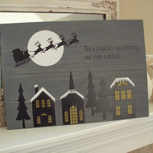Christmas wall sign or fireplace mantle sign the night before Christmas
