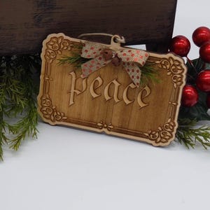 Laser cut wooden Christmas ornament