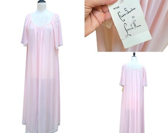 New Old Stock Claire Sanders Lucie Ann Beverly Hills Powder Pink Peignoir Gown Dress
