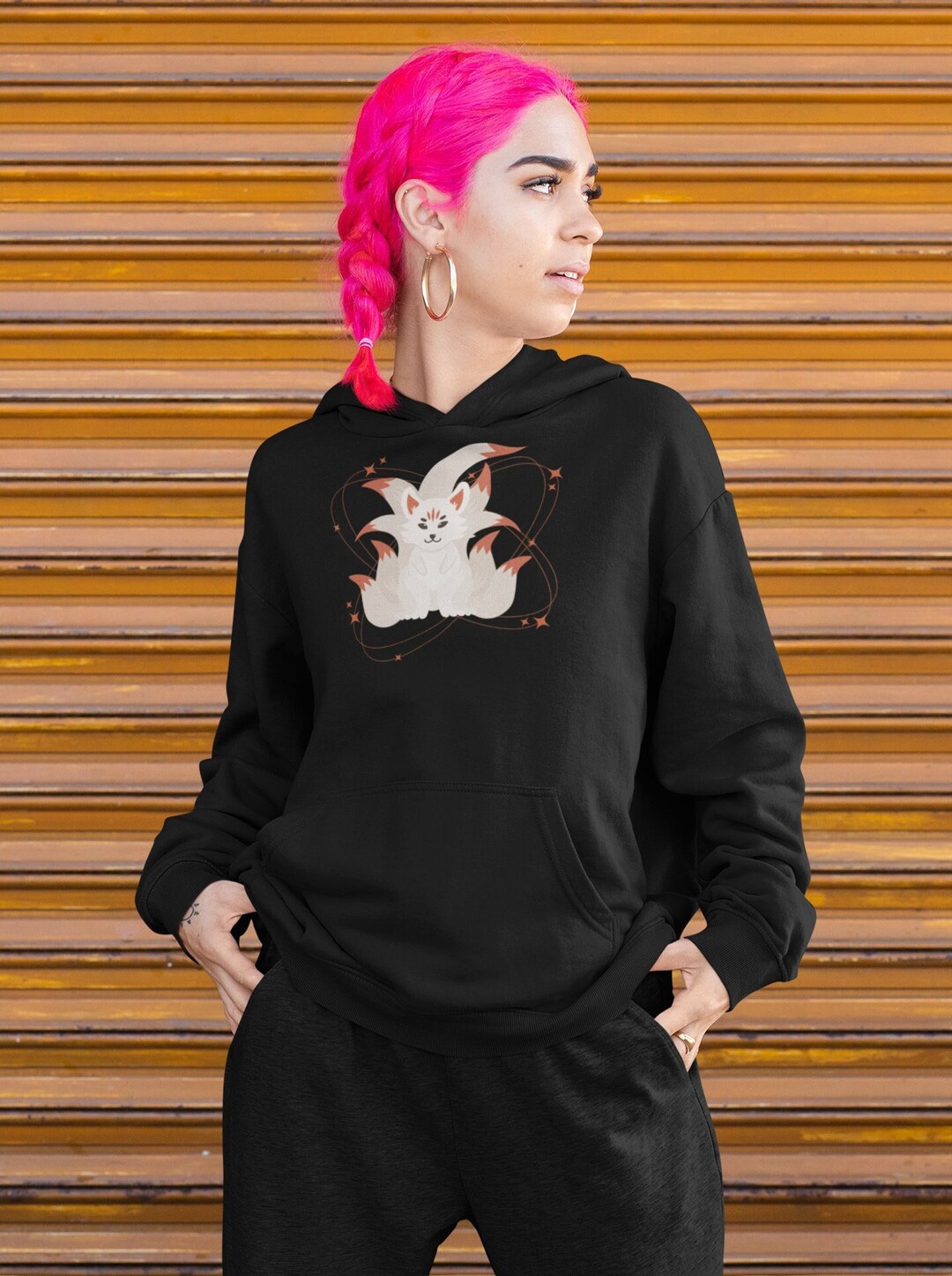 Kitsune Hoodie Kitsune Fox Hoodie Kitsune Gift Kitsune Etsy