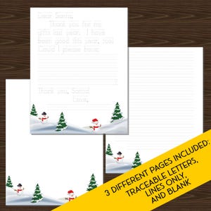 Brief an den Weihnachtsmann, Nachverfolgungsbriefe, Blankobrief an den Weihnachtsmann, Weihnachtsmann-Briefpapier für Kinder (3 verschiedene Designs enthalten)