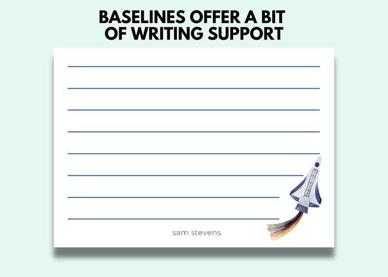 Personalized Spaceship Stationery Set for Kids | Rocket Ship Note Cards ...
