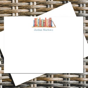 Book Note Cards | Library Stationery Set | Custom Book Lover Notes | Bibliophile Gift Idea | Book Club Stationery Set | Books Thank You Card