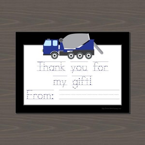 Cement Mixer Truck Thank You Cards Set Includes 12 Truck Thank You Notes and Envelopes image 1