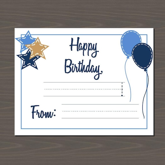 Happy Birthday Blank Note Cards Fill in the Blank Birthday | Etsy