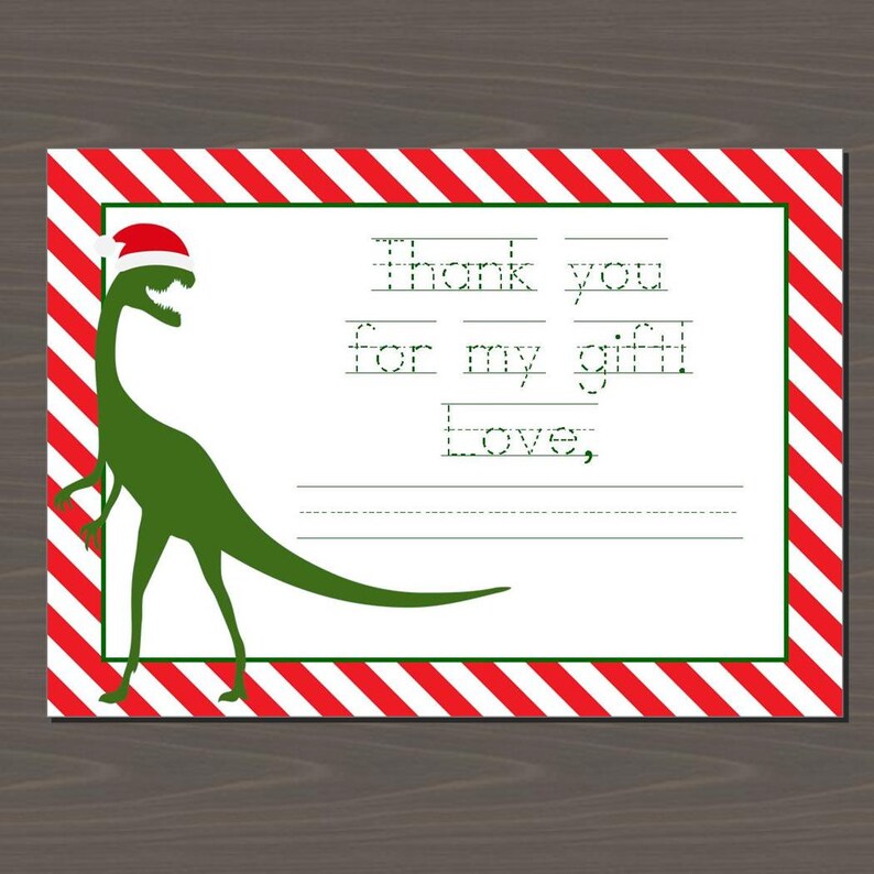 Cute Christmas Dinosaur Card, Printable Christmas Card with Dinos, Cute Christmas Card for Boys image 1