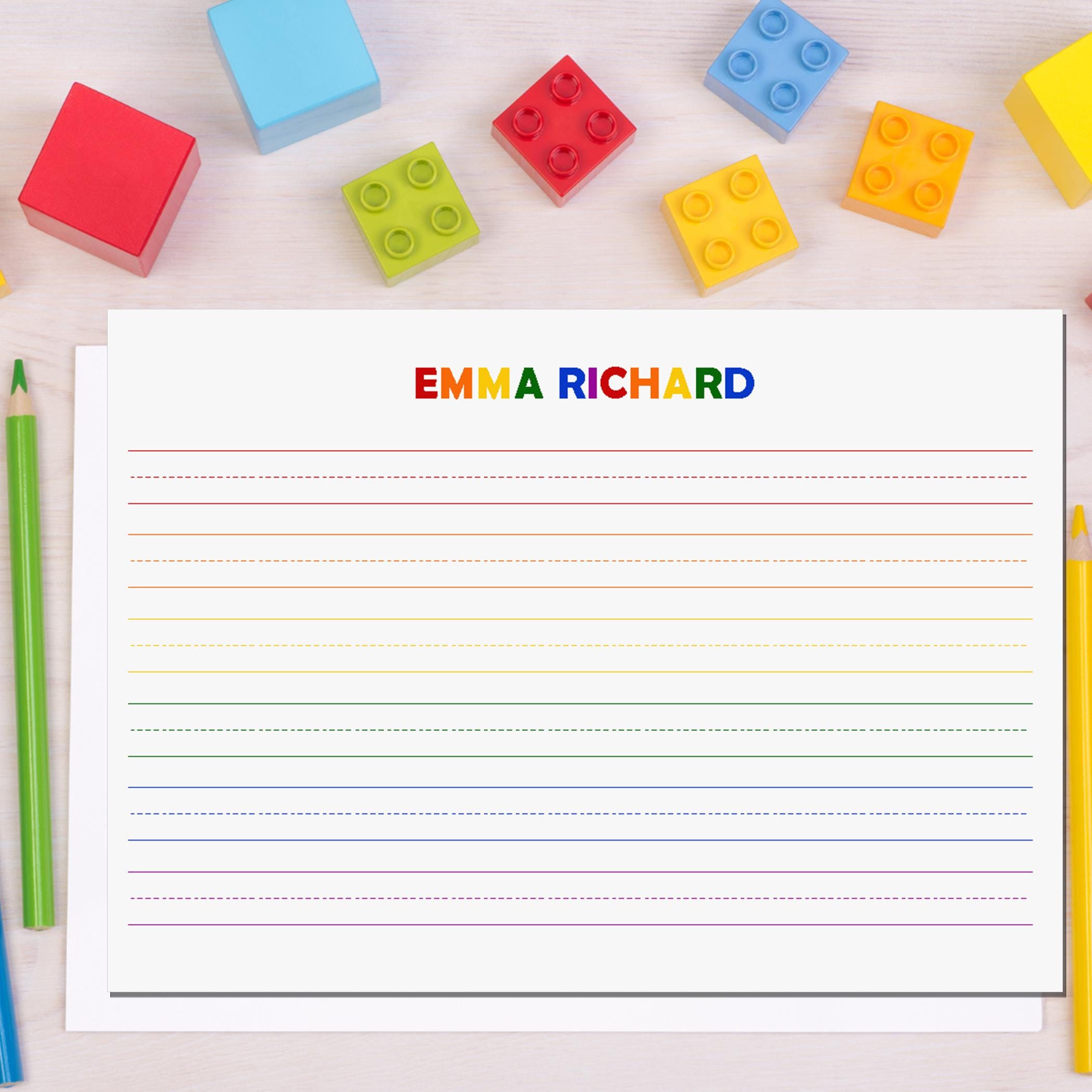 Personalized Rainbow Notecards for Kids: Cheerful Stationery Set - Etsy