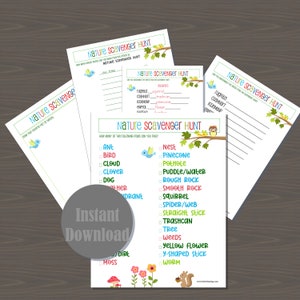 Nature Scavenger Hunt for Kids, Outdoor Scavenger Hunt and Activity Pack for Kids, Outdoor Games for Kids, Outdoor Birthday Party Games