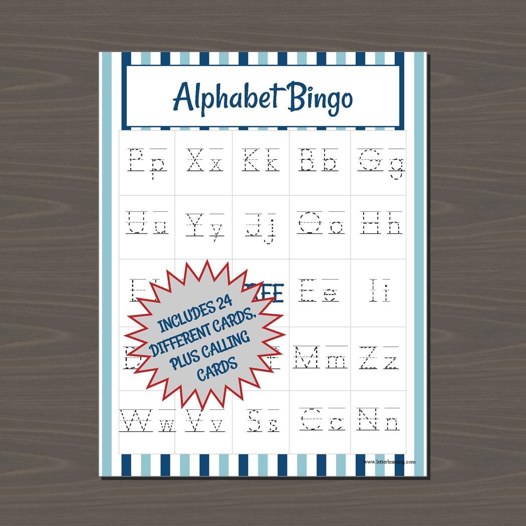 Alphabet Bingo Game Letter Bingo Game For Kids Class Set Of Etsy