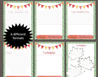 I Am Thankful for Printable - Etsy