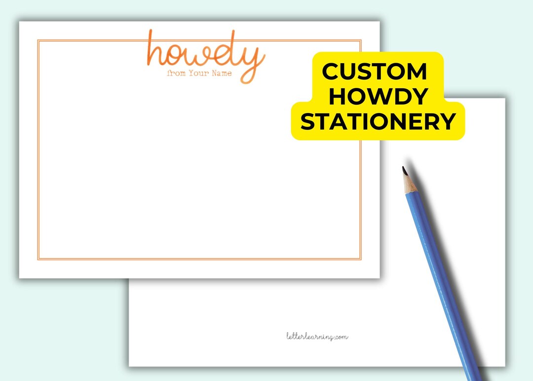 Howdy Note Bad Howdy Custom Note Cards | Howdy Stationery Set Personalized With Your ...