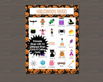 Halloween Bingo, druckbare Halloween Bingo, Spaß Bingo Spiele für Halloween, Halloween Party Spiele, Instant Download Bingo Halloween