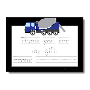 Cement Mixer Truck Thank You Cards Set Includes 12 Truck Thank You Notes and Envelopes image 2