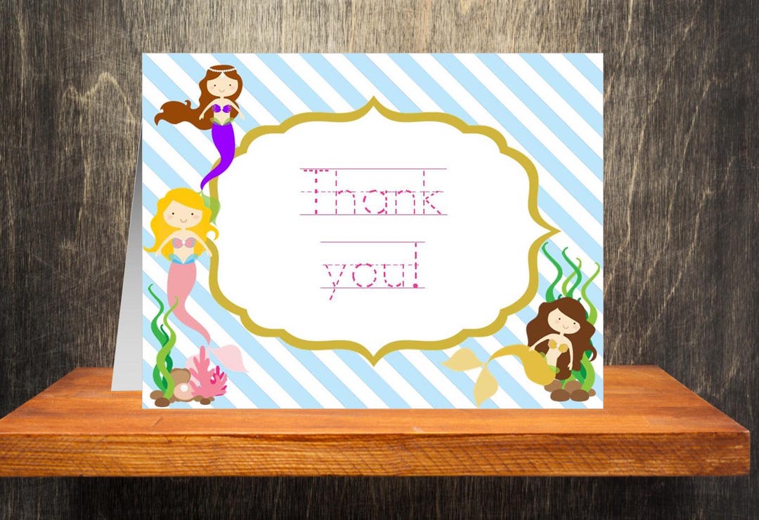 Mermaid Notes Mermaid Note Cards, Mermaid Stationery Set, Purple Mermaid, Traceable ...