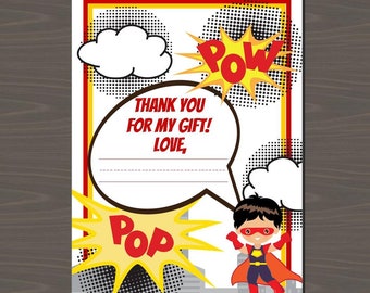 PRINTABLE Superhero Stationery Superhero Note Cards - Etsy