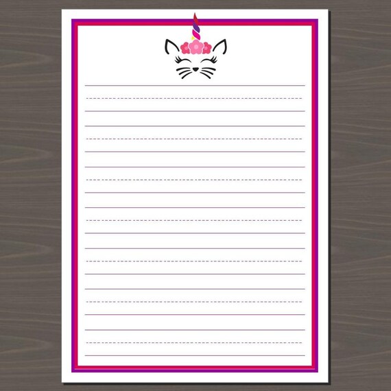 lined unicorn cards lined unicorn stationery cute cat etsy ireland