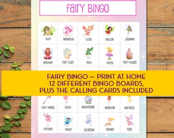 Fairy Bingo Spiel: 12 Printable Boards & Calling Cards (PDF)