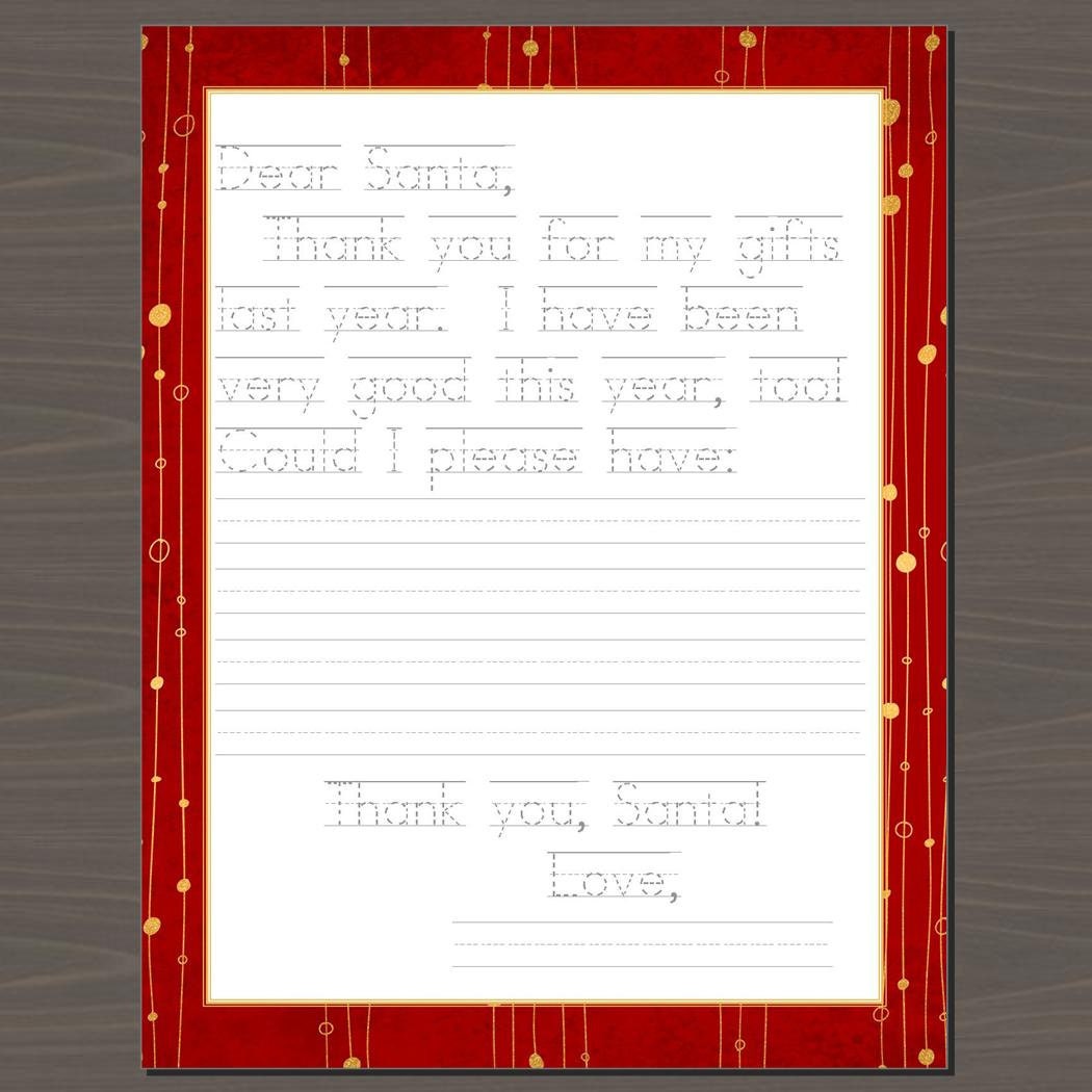 Letter to Santa With Traceable Words, Print Your Letter to Santa ...