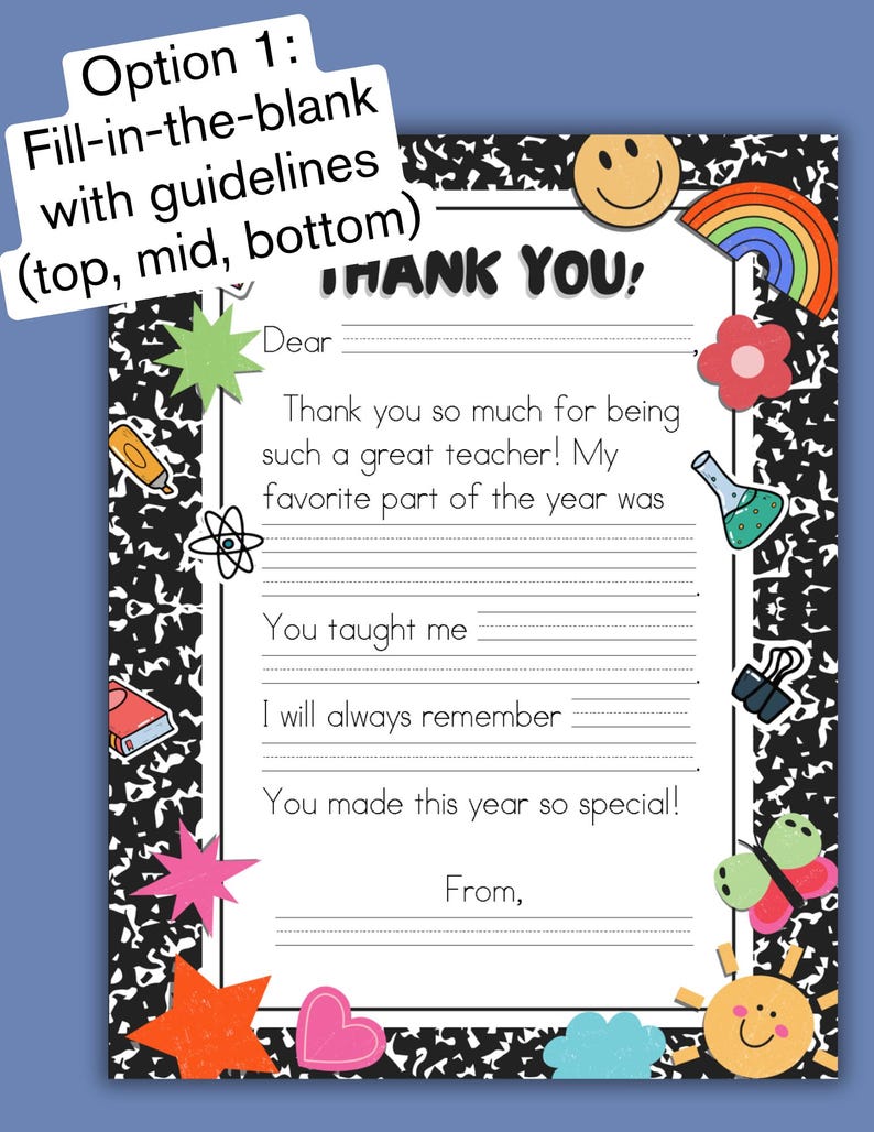 Teacher Appreciation | End of Year Teacher Thank You Notes | 4 Versions ...