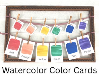 Watercolor Color Flashcards | Preschool Color Flashcard | Color Flashcards for Toddlers | Classroom Decor Color Cards | Homeschool Printable