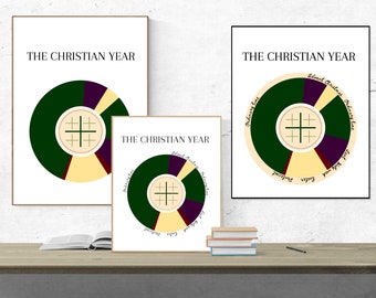 Liturgical Calendar Bundle | Printable liturgical calendar print | Liturgical wall calendar | Church calendar printable