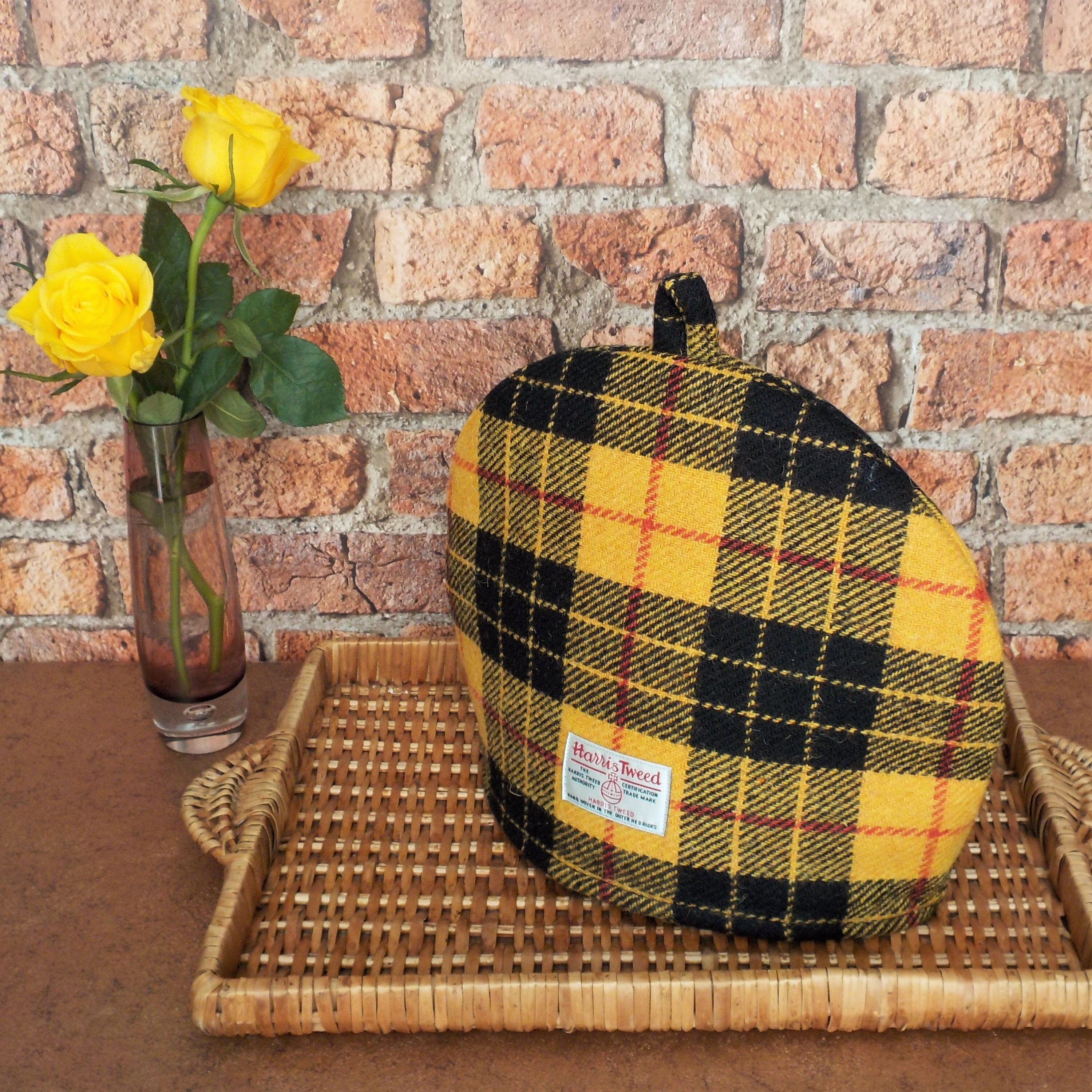 Harris Tweed Tea Cosy Fabric Teapot Cover Yellow and Black Etsy