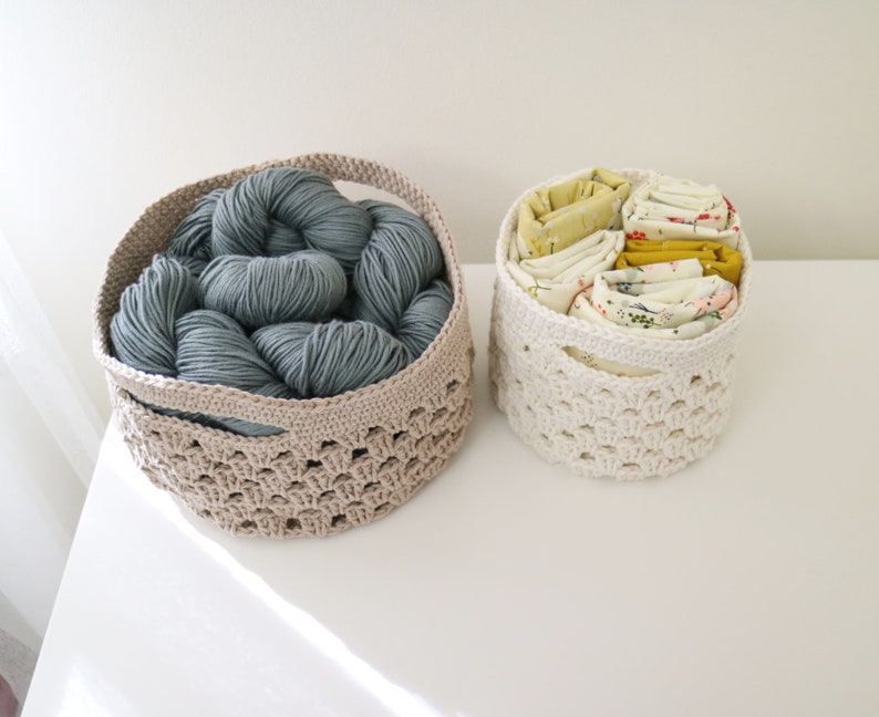 Mae Granny Stitch Basket and Bag Pattern, Project Bag Pattern, Crochet Project Bag Pattern Crochet Basket Pattern, Drawstring Basket Pattern image 4