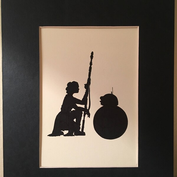 Star Wars Rey and BB-8 Silhouette