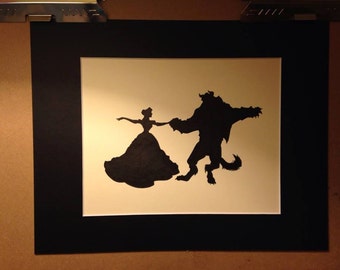 Disney Belle and Beast Dancing Silhouette