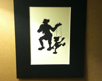 Disney Gepetto e Pinocchio Silhouette