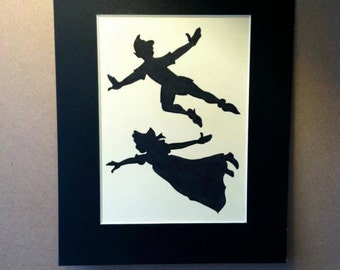 Disney Peter Pan and Wendy Flying Silhouette