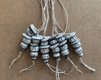 BEADS ON A STRING | Wall hanger Handmade beads Ceramic beads Photography prop Styling prop