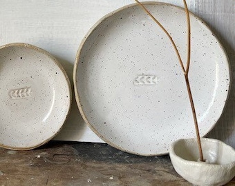 SET OF THREE |  One of a kind Rustic Handmade Imperfection love Wedding gift Anniversary gift Ceramic display Food photography Food styling