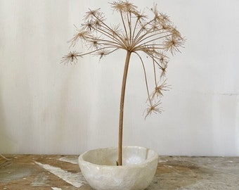 SIMPLE IKEBANA VASE | one branch vase Dried floral arrangement Modern country ceramics Natural tones Wedding gift Home decoration