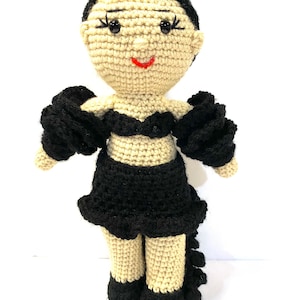 Amigurumi Handmade Doll  Crochet in black dress
