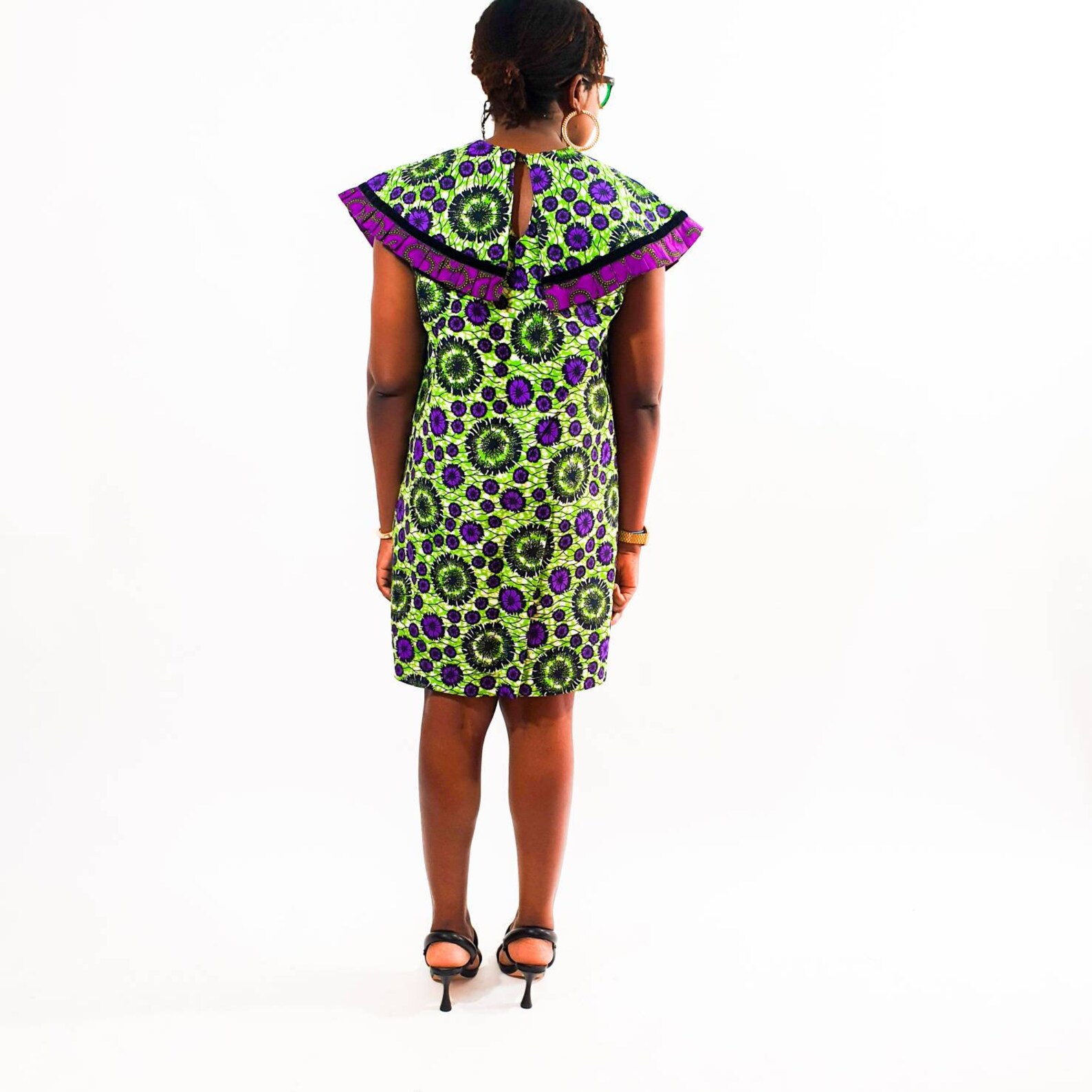 ankara collar gown
