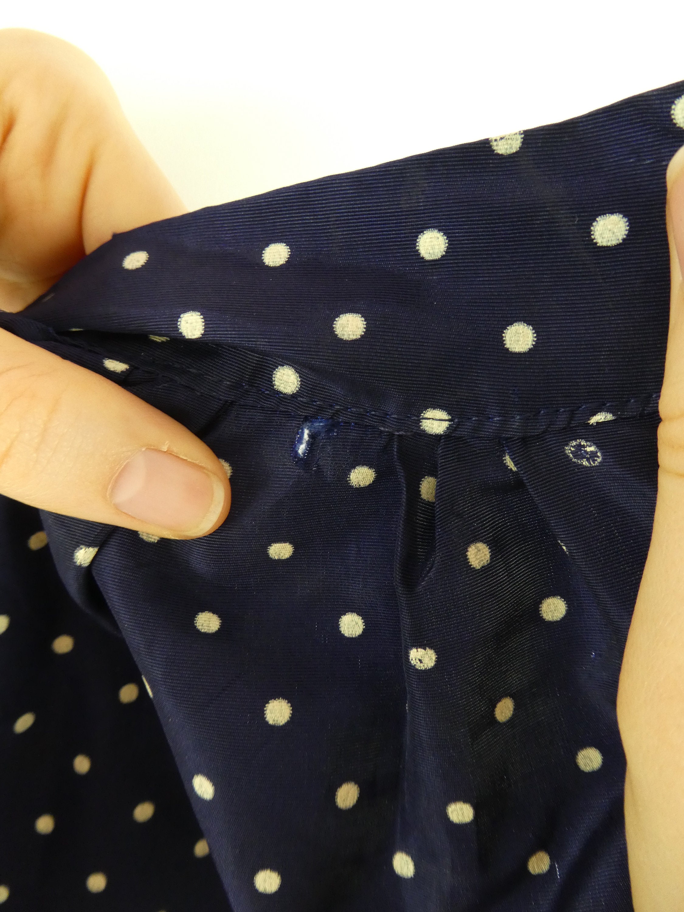 VINTAGE TOP & SKIRT 1950s Navy Blue Polka Dots Pouf Sleeve Set | Etsy
