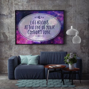 La vita inizia alla fine della tua decorazione da parete Comfort Zone