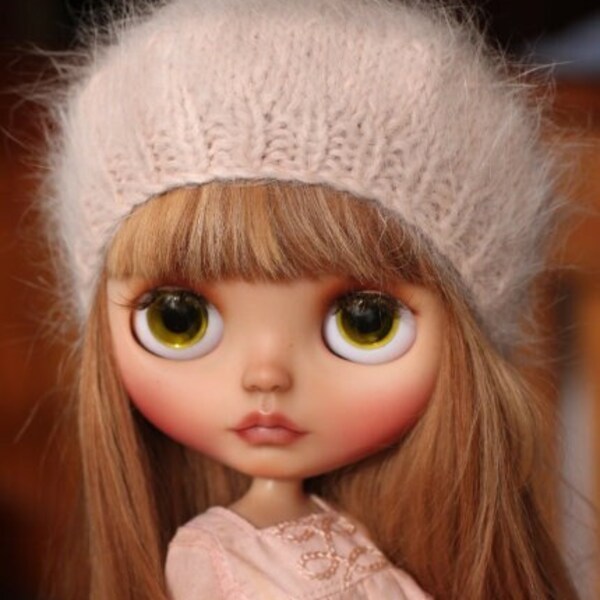 Hand Knitted French 100% Angora Beret for Neo Blythe - SweetDays