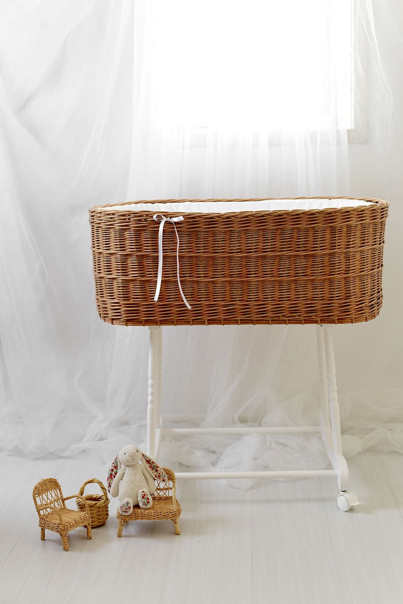 Baby Wicker model Alba Brown Baby Crib Willow Weave Etsy